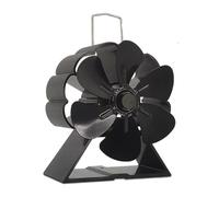 YFDGD Ventilatore Bruciatori Legna Ventilatore For Stufa A Legna In Alluminio A 6/12 Pale For Camino Alimentato A Calore For Bruciatore A Eco Log Attivato A Caldo Con Termometro(Basic type)