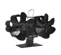 YFDGD Ventilatore Bruciatori Legna Ventilatore For Stufa Alimentata A Calore 6/12 Pale For Camino Desktop Parete For Casa Coperta Brucia A Legna A Risparmio Stufe Termometro(Desktop 12Blades)