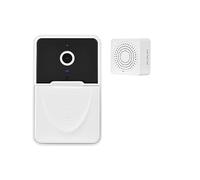 YFDGD Videocamera Wireless For Campanello WiFi Visual Smart Security Visione Notturna Audio A 2 Vie For Citofono Monitor Domestico Protezione Contro Tutte Intemperie(White With battery)