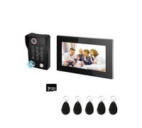 YFDGD Videocitofono Da 7 Pollici Con Touch Screen E Campanello Cablato, 1080P 148°, APP, Password, Impronta Digitale, Strisciata Della Scheda, Monitor Protezione Contro Tutte Intemperie(7INCH 94218B)