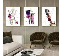 Yffgeartp Beauty Hair Salon Canvas Wall Art Poster Stampe Parrucchiere Estetista Unghie Immagini da parete su tela per la decorazione del negozio di barbiere-40x60 cm-Senza cornice