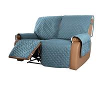 YFFS Copridivano Reclinabile Antiscivolo 1-Pezzo per Divani Reclinabili, Idrorepellente A 2 Posti, Protezione Trapuntata (Grigio Blu, 2 Places)