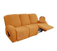 YFFS Copridivano Reclinabile Copridivano Antiscivolo In Divani Reclinabili Copridivano Idrorepellente A 2/3 Posti Per Divano A 2/3 Cuscini Protezione Trapuntata Per Mobili (Arancia,3 seats)