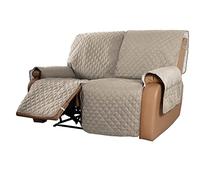 YFFS Copridivano Reclinabile Antiscivolo in 1-Pezzo per Divani Reclinabili Idrorepellente A 2 Posti per Divano A 2 Cuscini Protezione Trapuntata (Cachi, 2 Places)