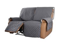 YFFS Copridivano Reclinabile Antiscivolo in 1-Pezzo per Divani Reclinabili Idrorepellente A 2 Posti per Divano A 2 Cuscini Protezione Trapuntata (Grigio,2 Places)