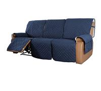 YFFS Copridivano Reclinabile Copridivano Antiscivolo in 1-Pezzo per Divani Reclinabili Copridivano Idrorepellente A 2 Posti per Divano A 2 Cuscini Protezione Trapuntata (Blu Navy,3 Places)