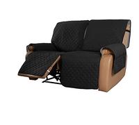 YFFS Copridivano Reclinabile Copridivano Antiscivolo in 1-Pezzo per Divani Reclinabili Copridivano Idrorepellente A 2 Posti per Divano A 2 Cuscini Protezione Trapuntata (Nero,2 Places)