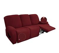 YFFS Copridivano Reclinabile Copridivano Antiscivolo In Divani Reclinabili Copridivano Idrorepellente A 2/3 Posti Per Divano A 2/3 Cuscini Protezione Trapuntata Per Mobili (Rosso,3 seats)