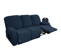 YFFS Copridivano Reclinabile Copridivano Antiscivolo In Divani Reclinabili Copridivano Idrorepellente A 2/3 Posti Per Divano A 2/3 Cuscini Protezione Trapuntata Per Mobili (Blu,3 seats)
