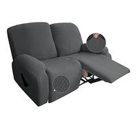 YFFS Copridivano Reclinabile Copridivano Antiscivolo In Divani Reclinabili Copridivano Idrorepellente A 2/3 Posti Per Divano A 2/3 Cuscini Protezione Trapuntata Per Mobili (Grigio scuro,2 seats)
