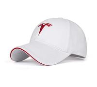 YFFTHREE Baseball cap per Tesla Model 3 2017-2020, Cappellino Uomo con Visiera Cotone Baseball cap Unisex Cappellino Regolabile Cappellino Donna con Visiera Berretto da Baseball,White