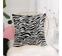 YFHJV Copricuscino Quadrato Decorativo, federe cuscini divano libreria decorativi soggiorno camera da letto,Zebra in bianco e nero, texture ispirata alla zebra astratta, motivo a strisce m,40x40 cm