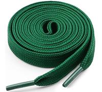 YFINE Lacci piatti per scarpe da ginnastica, 2 paia, larghezza 9 mm, spessore, 12 Verde Scuro, 55 inch (140CM)