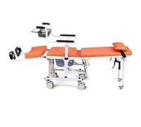 YFJBDKS Sedia per Il trasferimento e Il Sollevamento dei pazienti, inclinabile di 180°, Sedia a rotelle da Doccia Mobile Regolabile in Altezza per Anziani e disabili,Large Wheel