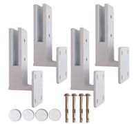 YFJBDKS Staffe per ringhiera in vetro per montaggio laterale per scale super resistenti, staffa per vetro per scale, clip di fissaggio per supporto per terrazza da giardino,Bianca,4 Pack 160mm