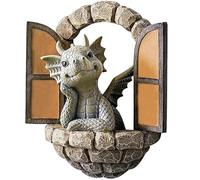 YFJSML Figure Drago Giardino, Decorazione Giardino per Esterni, Bella Scultura Drago, Sculpture Resin Dragon, Realizzate a Mano, Decorazione Giardino per Innen und außen (B)