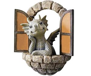 YFJSML Figure Drago Giardino, Decorazione Giardino per Esterni, Bella Scultura Drago, Sculpture Resin Dragon, Realizzate a Mano, Decorazione Giardino per Innen und außen (B)