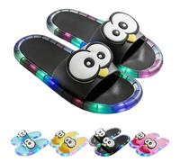 Yfjyxen Ciabatte LED Pinguino Pantofole Luminose, Sandali Arcobaleno Da Donna, Pantofole Che Si Illuminano Al Buio Calzature Per Adulti Con Simpatici Occhietti Da Cartone Animato