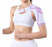 Yfjyxen Premium Bamboo Shoulder Brace, Compression Sleeve Women Men Arm Sling Rotator Cuff Immobilizer & Supports for Posture, Adjustable Ac Joint Stabilizer for Daily Gym Activities(Purple,L/XL)