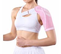 Yfjyxen Premium Bamboo Shoulder Brace, Compression Sleeve Women Men Arm Sling Rotator Cuff Immobilizer & Supports for Posture, Adjustable Ac Joint Stabilizer for Daily Gym Activities(Pink,L/XL)