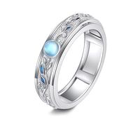 YFN Anello con albero della vita in argento Sterling S925, con pietra di luna, girevole contro l'ansia, antistress, elegante regalo fatto a mano per le donne