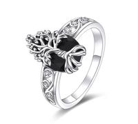 YFN Anello in Argento Sterling con Cristalli, Gioielli Regalo per Donne e Ragazze, 8, Argento sterling, Zirconia cubica