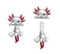 YFN Axolotl, orecchini da donna in argento Sterling, a forma di animale, idea regalo per ragazze e figlie, Argento sterling, Nessuna pietra preziosa