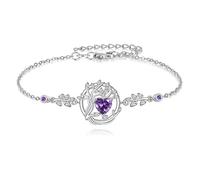 YFN Bracciale con albero della vita, in argento Sterling e opale viola, con albero della vita, regalo per donne