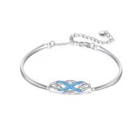 YFN Bracciale da donna in argento sterling 925, con nodo celtico, con opale, con simbolo dell'infinito irlandese, regolabile 18 + 5 cm, simbolo dell'amore eterno, regalo per lei, compleanno, Natale
