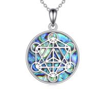 YFN Ciondolo a forma di cubo di Metatron da uomo, collana a forma di cubo di Metatron con geometria sacra e sigillo dell'Arcangelo, collana a cubo Metatron con geometria sacra, in acciaio inox
