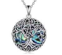 YFN Collana con ciondolo a forma di albero della vita, in argento Sterling, con nodo celtico, idea regalo per donne e uomini, Normal, Argento sterling, Nessuna pietra preziosa