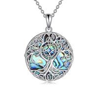 YFN Collana con ciondolo a forma di albero della vita, in argento Sterling, con nodo celtico, idea regalo per donne e uomini, Normal, Argento sterling, Nessuna pietra preziosa