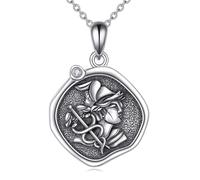 YFN Collana con ciondolo a forma di Dio greco, in argento Sterling, gioiello per donne e uomini, normal, Argento sterling, Nessuna pietra preziosa