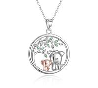 YFN Collana con ciondolo a forma di elefante, in argento Sterling 925, per madre e figlia, regalo per donne, madri, nonne