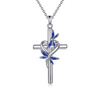 YFN Collana con ciondolo a forma di libellula, regalo per donne, in argento Sterling e libellula, per mamma, figlia, Argento sterling, Nessuna pietra preziosa