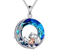 YFN Collana con ciondolo a forma di orso polare, in argento Sterling 925, con ciondolo a forma di mamma e figlia, regalo per donne, madri, nonne