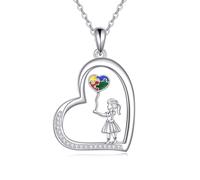 YFN Collana con ciondolo a forma di puzzle in argento Sterling per la consapevolezza dell'autismo, gioiello da donna per la consapevolezza dell'autismo, idea regalo per la consapevolezza dell'autismo