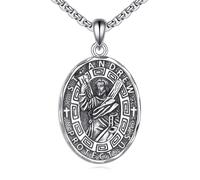 YFN Collana con ciondolo a forma di sacro patrono, in argento Sterling con amuleto, per uomo e donna, Damen, Argento sterling, Nessuna pietra preziosa