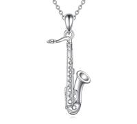 YFN Collana con ciondolo a forma di strumento musicale, in argento Sterling 925, idea regalo per uomo e donna, normale, Argento sterling, Non pietra preziosa