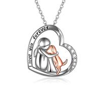 YFN Collana con ciondolo in argento Sterling, amante dei cani, regalo commemorativo per le donne, Argento sterling