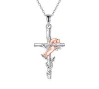 YFN Collana con gatto nero in argento Sterling con ciondolo a forma di gatto e luna gioielli regalo per donne ragazze mamma figlia sorella, Argento sterling, Nessuna pietra preziosa