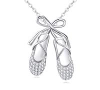 YFN Collana con pendente a forma di ballerina in argento sterling Gioiello a tema balletto Regalo per le donne che amano la danza classica