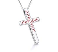 YFN Collana da baseball in argento Sterling S925, per uomo e donna, elegante idea regalo religiosa sportiva