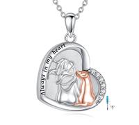 YFN Collana da donna con urna per cani, in argento Sterling 925, ciondolo commemorativo per ceneri di animali domestici, con catena da 45,7 + 5,7 cm, gioiello per la cremazione per la perdita del cane