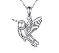 YFN Collana da donna in argento Sterling 925, con elegante ciondolo a forma di uccellino volante, catenina da 45,7 cm + 5,1 cm, regalo per mamma, amante della natura, amanti degli uccelli, giardinieri