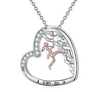 YFN Collana da donna in argento Sterling I can do it Inspirational Jewelry, Argento sterling, Zirconia cubica
