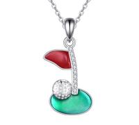 YFN Collana da golf in argento Sterling con ciondolo a forma di pallina da golf, con zirconia cubica, regalo per donne, regalo per allenatore di squadra e amanti dello sport