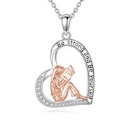 YFN Collana di lettura in argento 925 Ciondolo a forma di cuore Regali di hobby per signore e ragazze