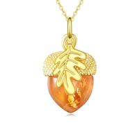 YFN Collana in argento Sterling con glande e glande con ciondolo a forma di ghianda per le donne, Normal, Argento sterling, Nessuna pietra preziosa