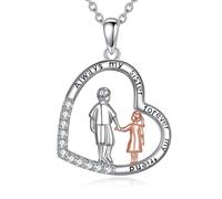 YFN Collana in argento Sterling, regalo per fratello e sorella, gioiello per compleanno, regalo di Natale, normale, Argento sterling, Non pietra preziosa